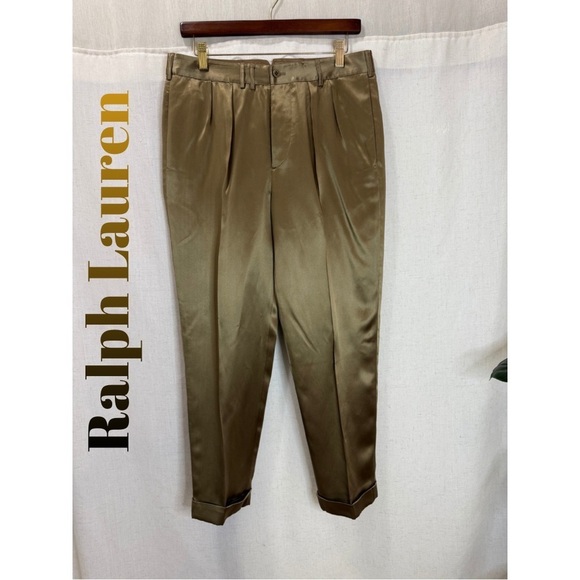Ralph Lauren Other - Ralph Lauren Satin Pleated Dress Pants 6 | Cuffed Hem Trousers